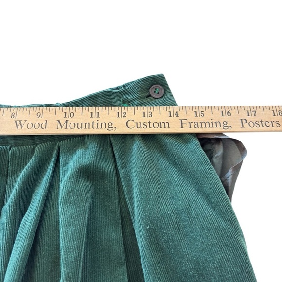 Vintage Susan Bristol Skirt 8P Green Corduroy Pleated Elastic Waist Embroidery - Picture 8 of 16